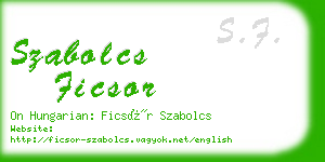 szabolcs ficsor business card